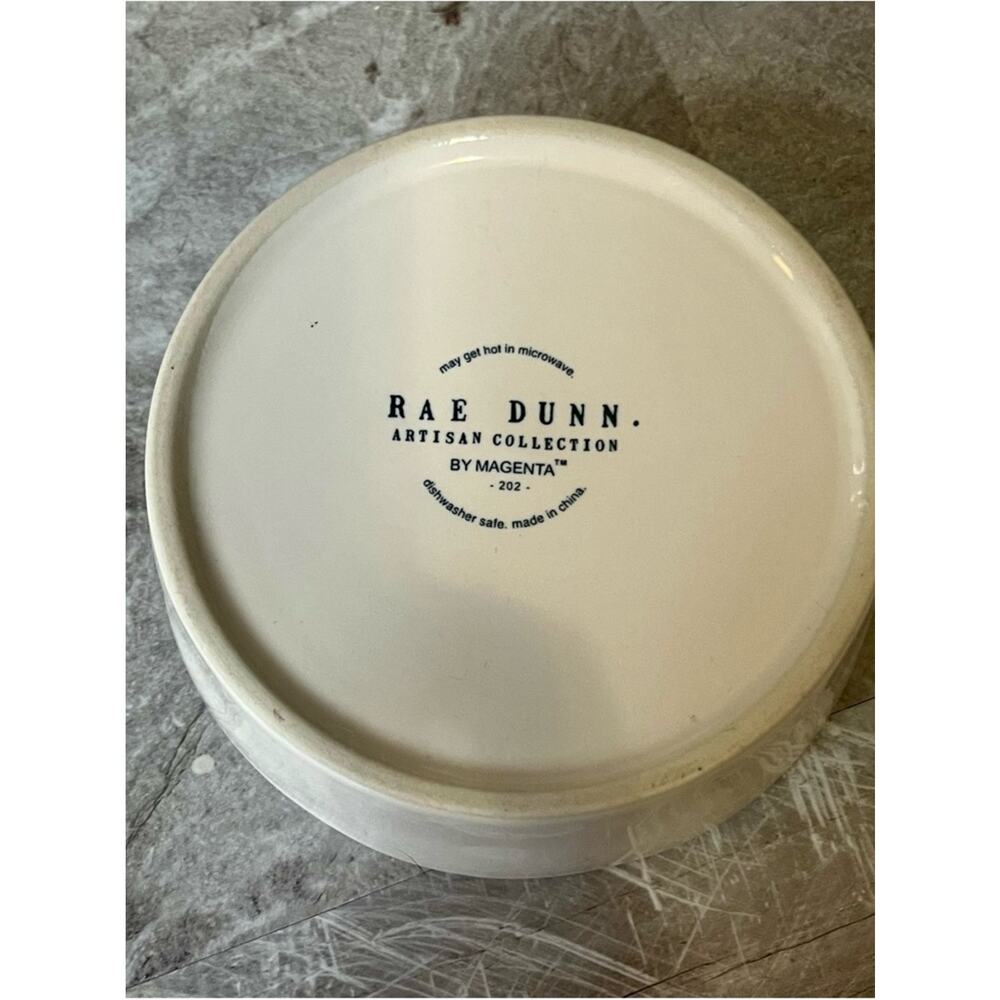 "SPOILED" Rae Dunn Ceramic Pet Bowl - Red Interior, White Exterior - Picture 4 of 4